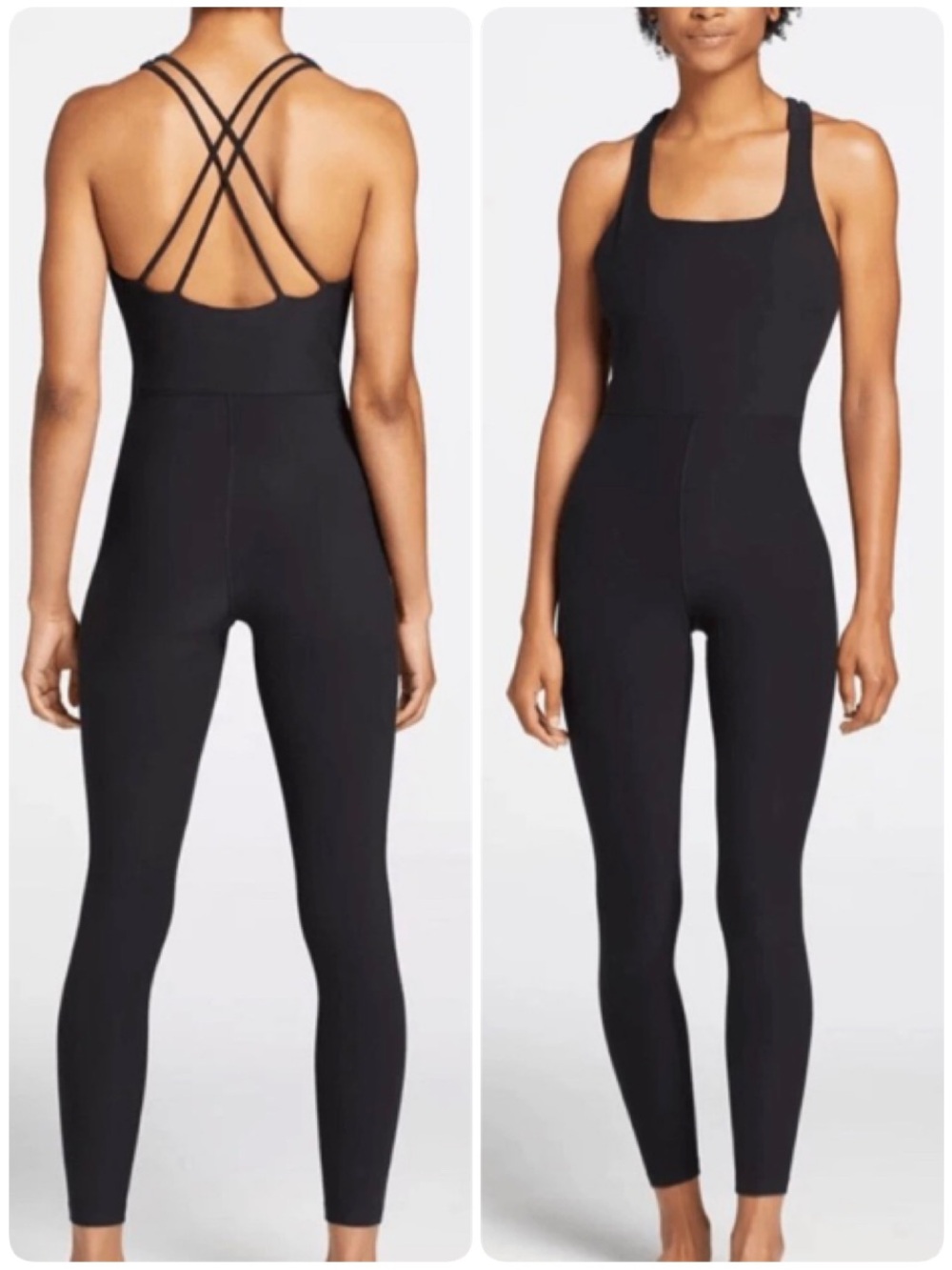 Calia Lustralux M Bodysuit Pants Legging Leotard Black Crisscross-Back Jumpsuit